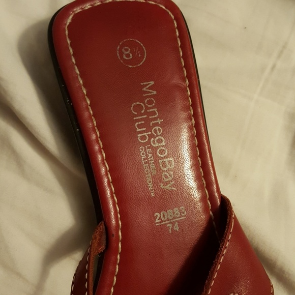 Red leather sandle 8.5 - Picture 3 of 4